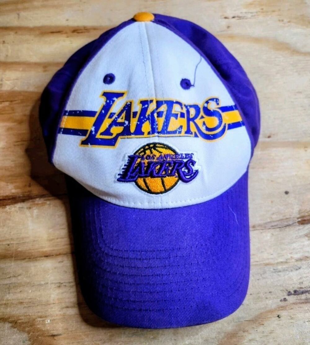 Vintage LA Lakers Hat NBA Basketball Cap Purple White Snapback One Size Men’s